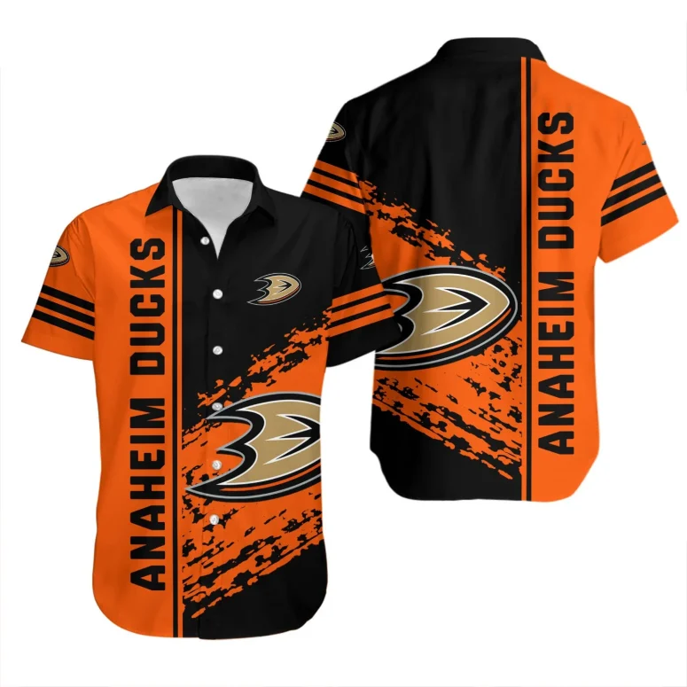 Anaheim Ducks Bold Streak Hawaiian Shirt Anaheim Ducks Bold Streak Hawaiian Shirt