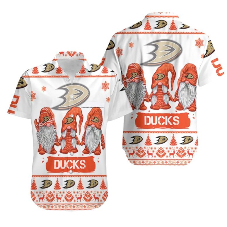 Anaheim Ducks Festive Gnome Hawaiian Shirt Anaheim Ducks Festive Gnome Hawaiian Shirt