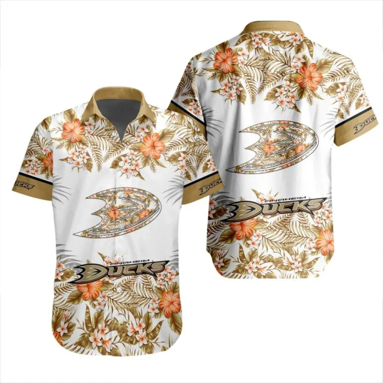 Anaheim Ducks Floral Paradise Hawaiian Shirt Anaheim Ducks Floral Paradise Hawaiian Shirt