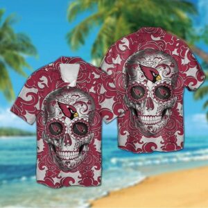 Arizona Cardinals Calavera NFL Football Team Hawaiian Shirt