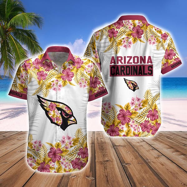 Arizona Cardinals Flower NFL Football Team Hawaiian Shirt Arizona Cardinals Flower NFL Football Team Hawaiian Shirt
