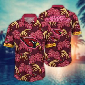 Arizona Cardinals Palm Tree Leaves NFL Football Team Hawaiian Shirt
