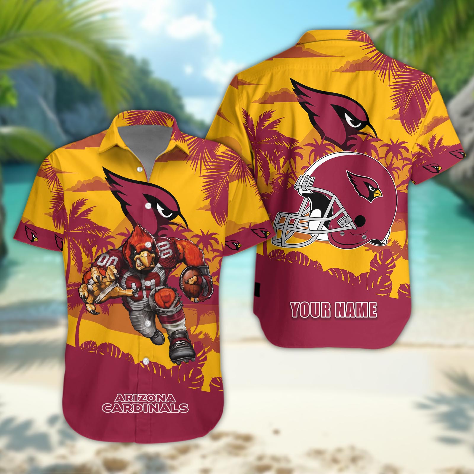 Arizona Cardinals Personalized Hawaiian Shirt ??Custom Name Arizona Cardinals Personalized Hawaiian Shirt ??Custom Name