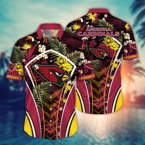 Arizona Cardinals Tropical Forest NFL Football Team Hawaiian Shirt Arizona Cardinals Tropical Forest NFL Football Team Hawaiian Shirt