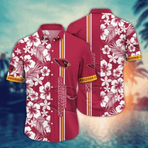 Arizona Cardinals White Flora NFL Football Team Hawaiian Shirt