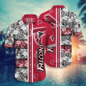 Atlanta Falcons Classic Floral Stripe Hawaiian Shirt