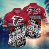 Atlanta Falcons Floral Stripes Hawaiian Shirt