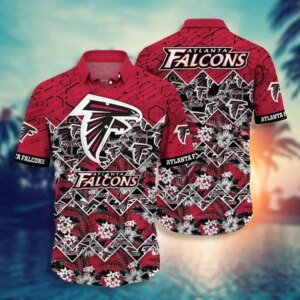 Atlanta Falcons Geometric Tropics Hawaiian Shirt