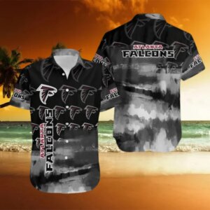 Atlanta Falcons Monochrome Wave Hawaiian Shirt