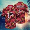 Atlanta Falcons Palm Tree Leaves NFL Football Team Hawaiian Shirt