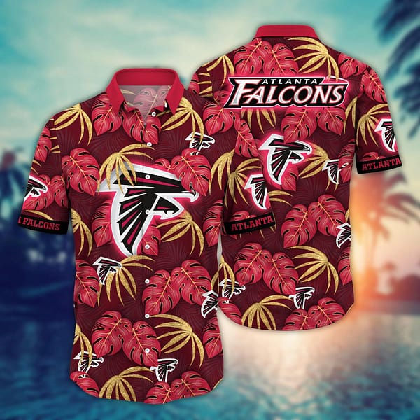 Atlanta Falcons Palm Tree Leaves NFL Football Team Hawaiian Shirt Atlanta Falcons Palm Tree Leaves NFL Football Team Hawaiian Shirt
