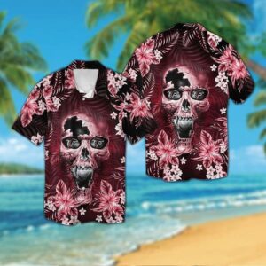 Atlanta Falcons Skull and Flower NFL Football Team Hawaiian Shirt