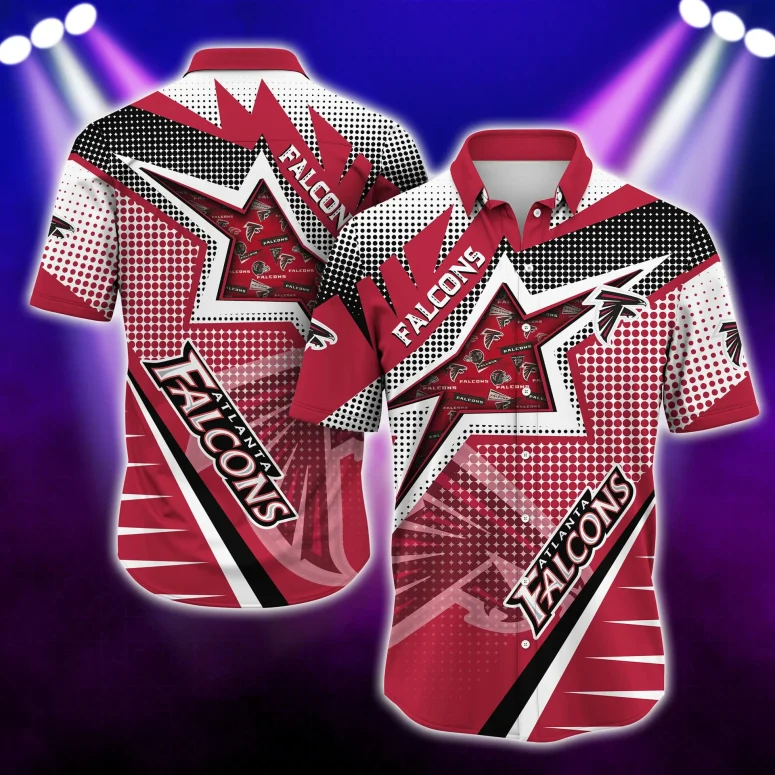 Atlanta Falcons Starburst Hawaiian Shirt Atlanta Falcons Starburst Hawaiian Shirt