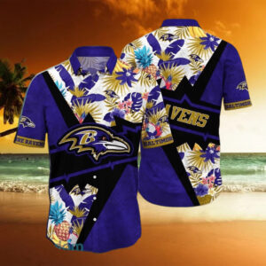 Baltimore Ravens Basic V1 NFL Football Team Hawaiian Shirt
