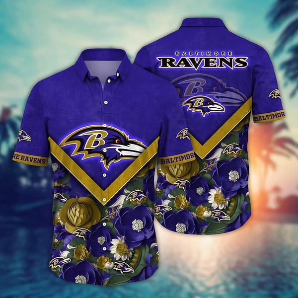 Baltimore Ravens Basic V4 NFL Football Team Hawaiian Shirt Baltimore Ravens Basic V4 NFL Football Team Hawaiian Shirt