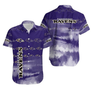 Baltimore Ravens Clouded NFL Football Team Hawaiian Shirt
