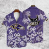 Baltimore Ravens Floral Pattern NFL Football Team Hawaiian Shirt