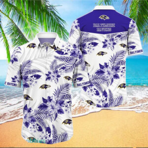 Baltimore Ravens Flower NFL Football Team Hawaiian Shirt