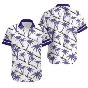 Baltimore Ravens Palm Tree NFL Football Team Hawaiian Shirt