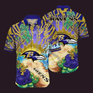 Baltimore Ravens Seashore NFL Football Team Hawaiian Shirt
