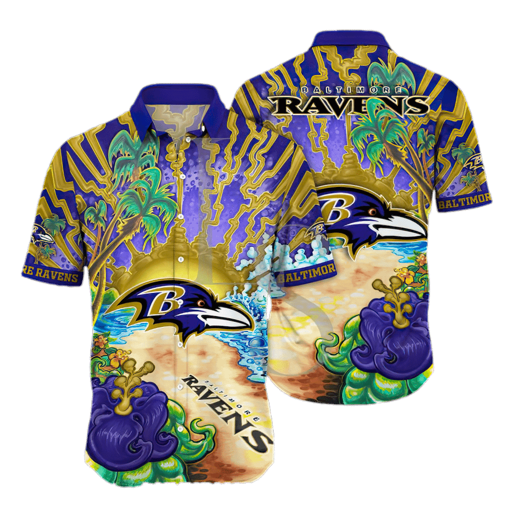 Baltimore Ravens Seashore NFL Football Team Hawaiian Shirt Baltimore Ravens Seashore NFL Football Team Hawaiian Shirt