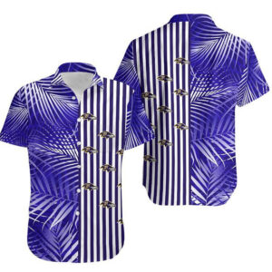 Baltimore Ravens Stripes NFL Football Team Hawaiian Shirt