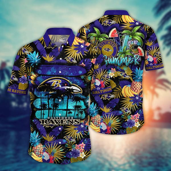 Baltimore Ravens Summer NFL Football Team Hawaiian Shirt Baltimore Ravens Summer NFL Football Team Hawaiian Shirt