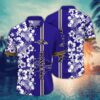 Baltimore Ravens White Flora NFL Football Team Hawaiian Shirt