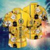 Boston Bruins Golden Stripe Floral Hawaiian Shirt