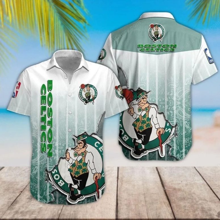 Boston Celtics Ocean Breeze Hawaiian Shirt Boston Celtics Ocean Breeze Hawaiian Shirt