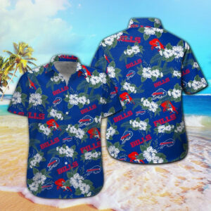 Buffalo Bills Hibiscus Flowers NFL Football Team Hawaiian Shirt