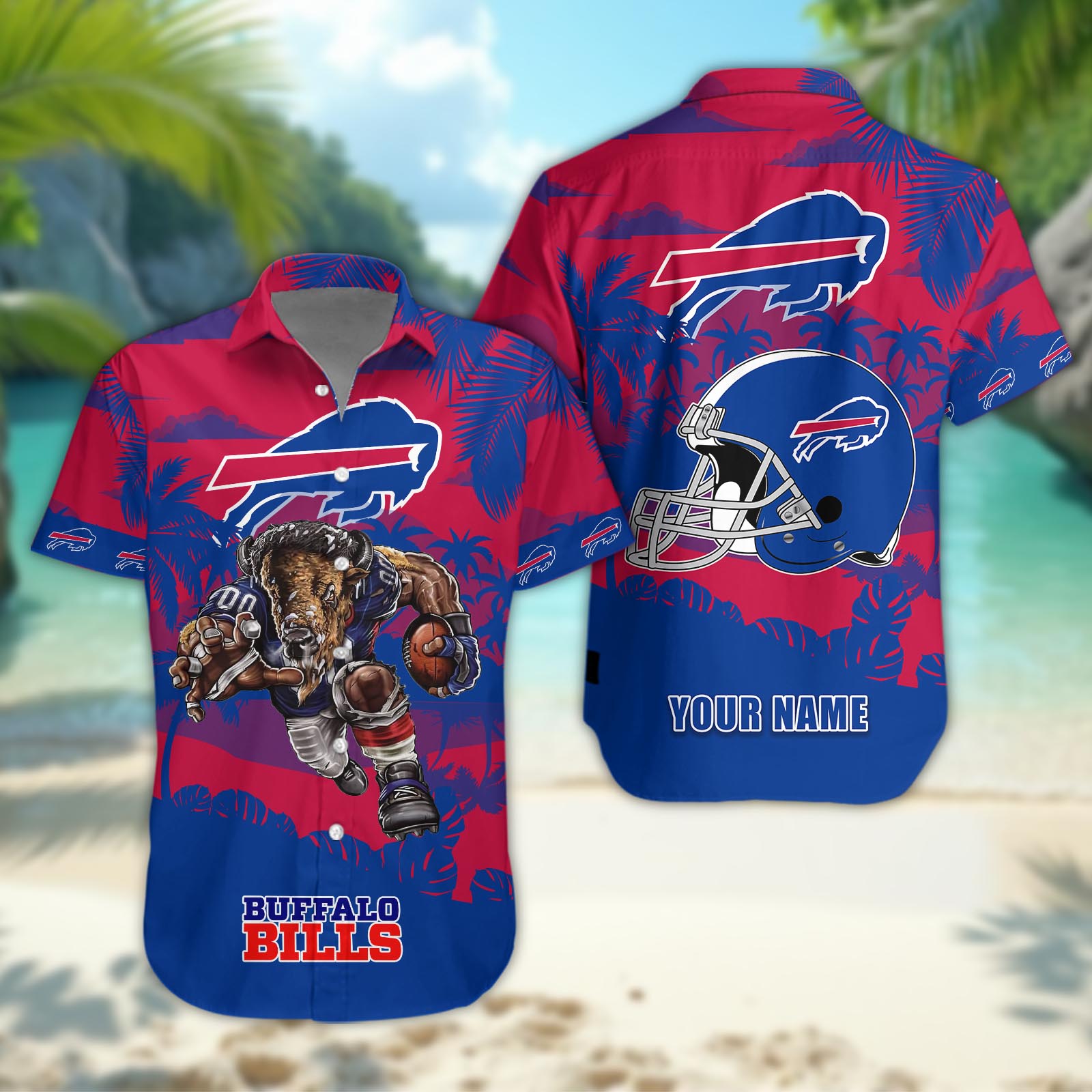 Buffalo Bills Personalized Hawaiian Shirt ??Custom Name Buffalo Bills Personalized Hawaiian Shirt ??Custom Name