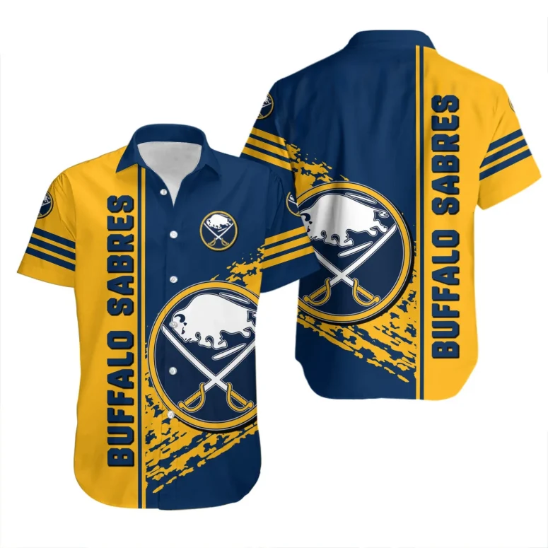 Buffalo Sabres Golden Stripe Breeze Hawaiian Shirt Buffalo Sabres Golden Stripe Breeze Hawaiian Shirt