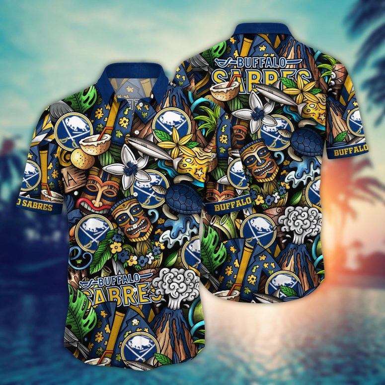 Buffalo Sabres Tropical Tiki Adventure Hawaiian Shirt Buffalo Sabres Tropical Tiki Adventure Hawaiian Shirt