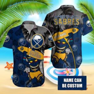 Buffalo Sabres Tropical Tiki Personalized Name Hawaiian Shirt