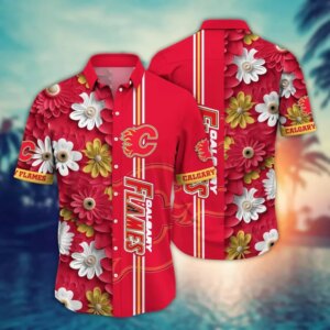 Calgary Flames Daisies Delight Hawaiian Shirt