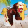 Calgary Flames Dual Tone Lace Hawaiian Shirt