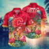 Calgary Flames Tropical Flamingo Hawaiian Shirt