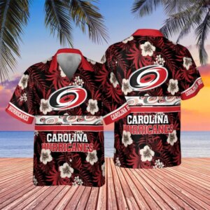 Carolina Hurricanes Floral Sunset Hawaiian Shirt