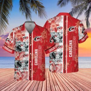 Carolina Hurricanes Sunset Bloom Hawaiian Shirt