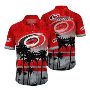 Carolina Hurricanes Sunset Palms Hawaiian Shirt