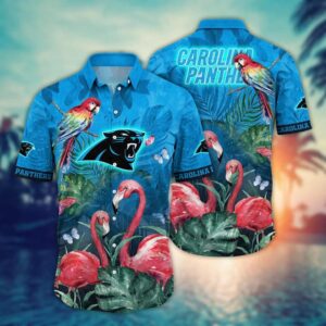 Carolina Panthers Flamingo NFL Football Team Hawaiian Shirt