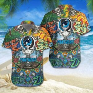 Carolina Panthers Grateful Dead NFL Football Team Hawaiian Shirt