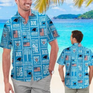 Carolina Panthers Square Pattern NFL Football Team Hawaiian Shirt