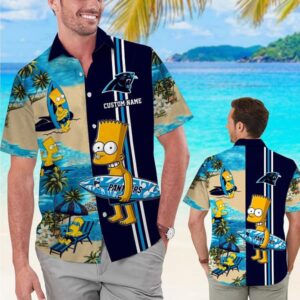 Carolina Panthers The Simpson Custom Name NFL Football Team Hawaiian Shirt