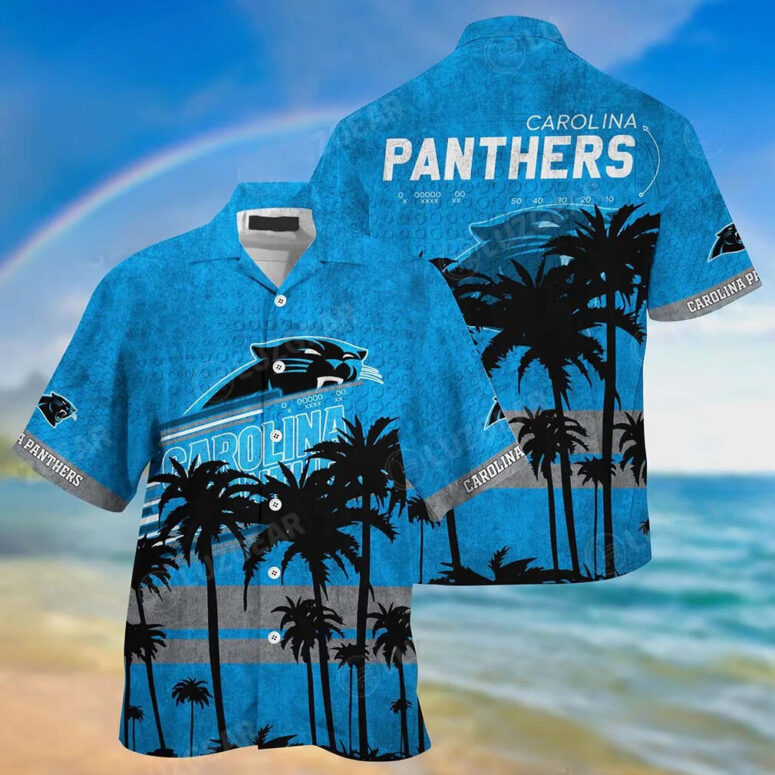 Carolina Panthers Tropical Gridiron Hawaiian Shirt Carolina Panthers Tropical Gridiron Hawaiian Shirt