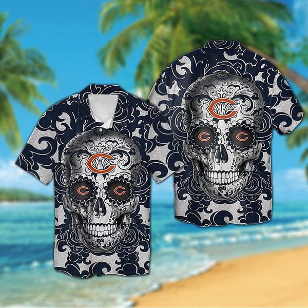 Chicago Bears Calavera NFL Football Team Hawaiian Shirt Chicago Bears Calavera NFL Football Team Hawaiian Shirt