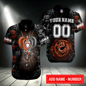 Chicago Bears Dragon Heart Personalized Hawaiian Shirt