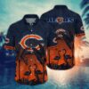 Chicago Bears Flamingo In Sunset NFL Football Team Hawaiian Shirt