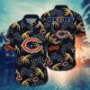 Chicago Bears Palm Tree Leaves NFL Football Team Hawaiian Shirt